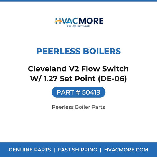 Peerless Boilers Cleveland V2 Flow Switch W/ 1.27 Set Point (DE-06) 50419