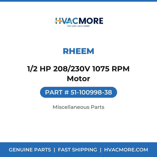 Rheem 1/2 HP 208/230V 1075 RPM Motor 51-100998-38