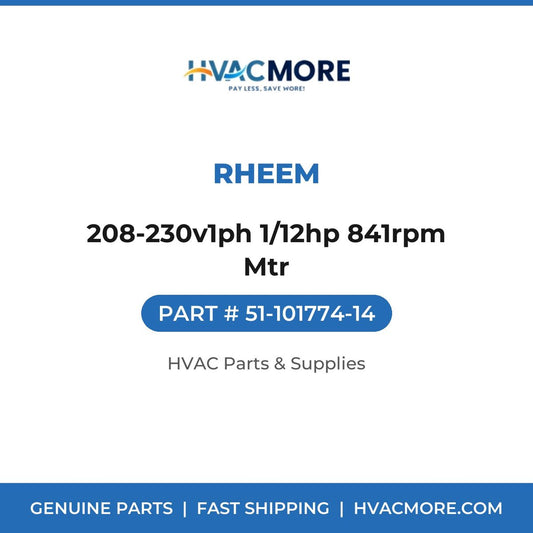 Rheem 208-230v1ph 1/12hp 841rpm Mtr 51-101774-14