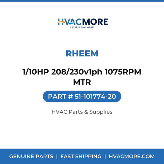 Rheem 1/10HP 208/230v1ph 1075RPM MTR 51-101774-20