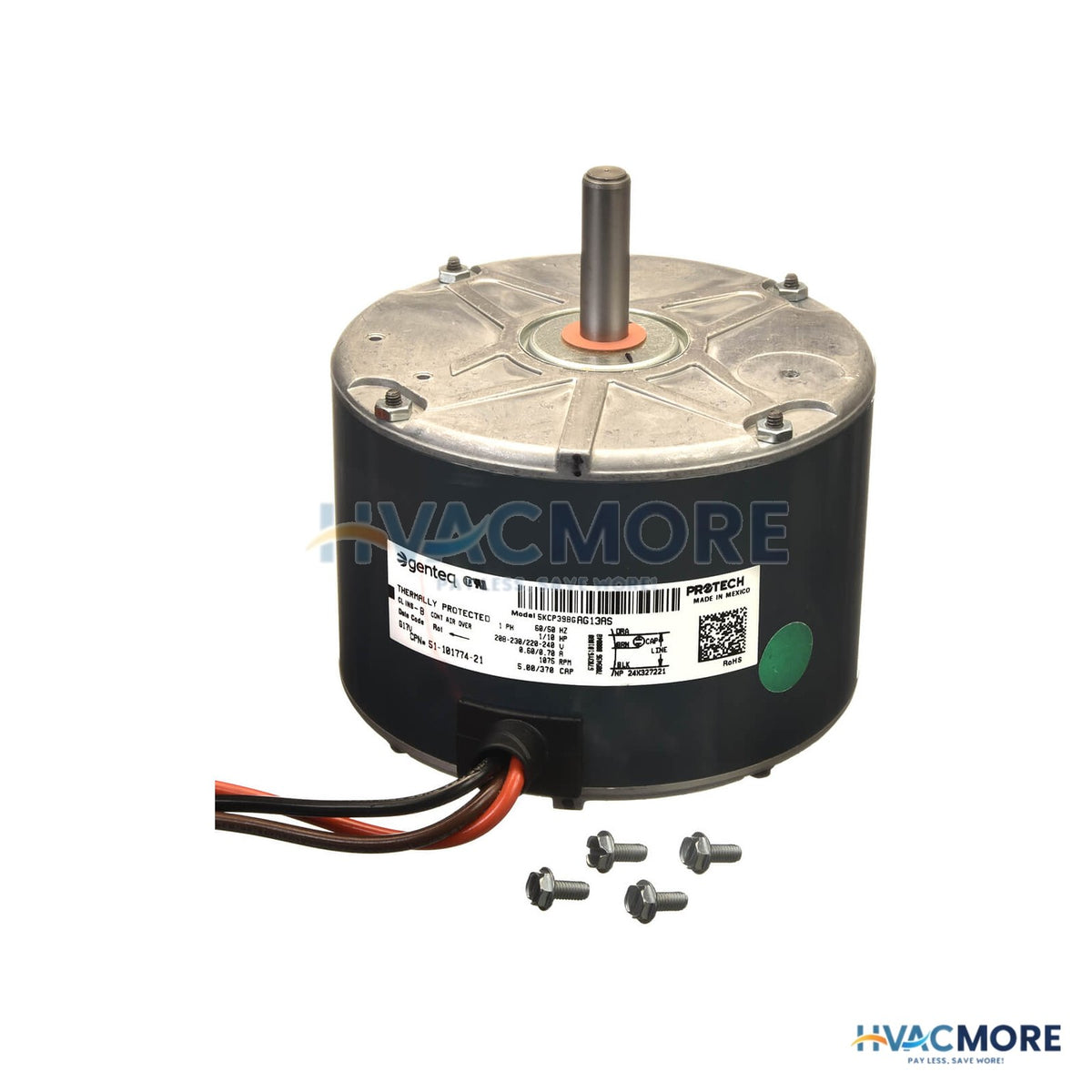 Rheem Condenser Motor - 1/10 HP 208-230/1/50-60 (1075 RPM/1 speed) 51-101774-21