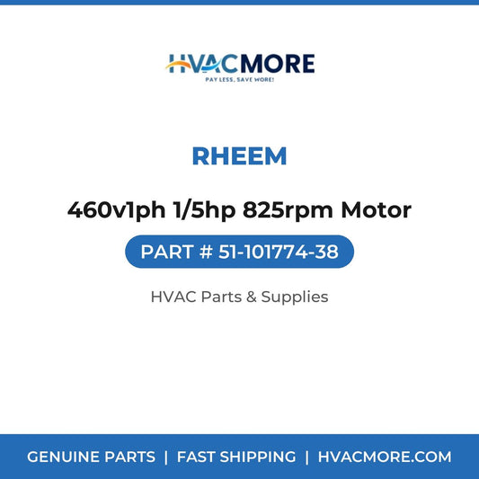 Rheem 460v1ph 1/5hp 825rpm Motor 51-101774-38