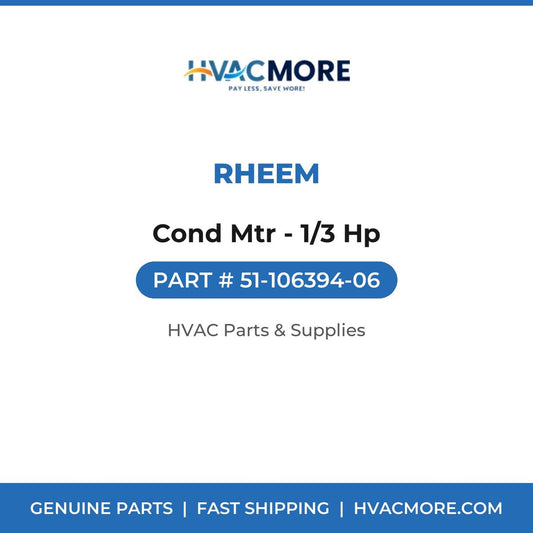 Rheem Cond Mtr - 1/3 Hp 51-106394-06