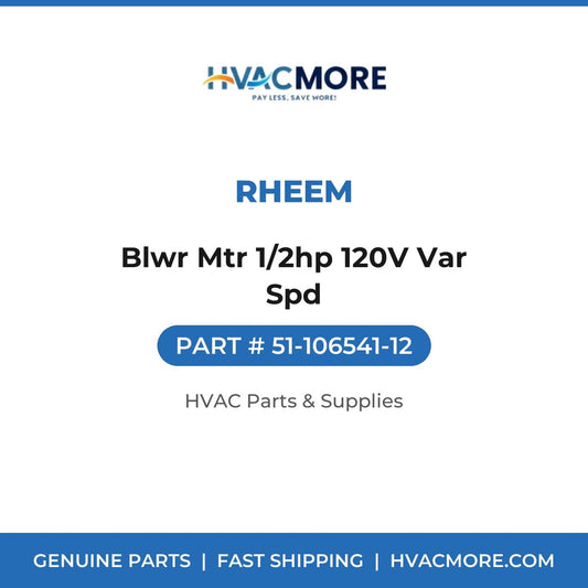Rheem Blwr Mtr 1/2hp 120V Var Spd 51-106541-12
