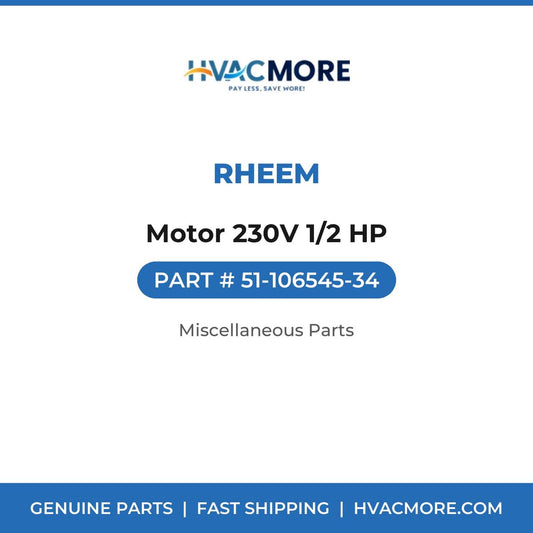 Rheem Motor 230V 1/2 HP 51-106545-34