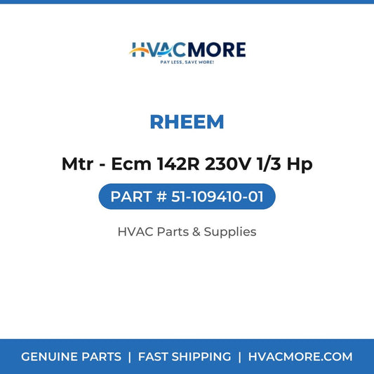Rheem Mtr - Ecm 142R 230V 1/3 Hp 51-109410-01