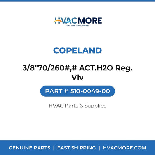 Copeland 3/8"70/260#,# ACT.H2O Reg. Vlv 510-0049-00