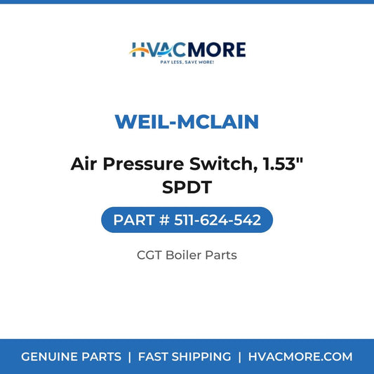Weil-McLain Air Pressure Switch, 1.53" SPDT 511-624-542