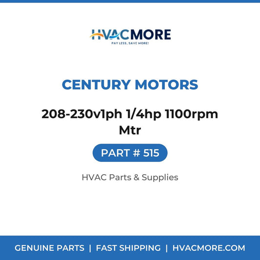 Century Motors 208-230v1ph 1/4hp 1100rpm Mtr 515