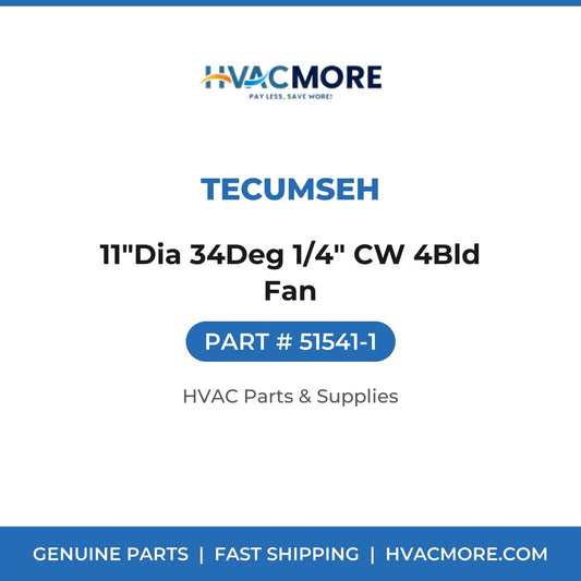 Tecumseh 11"Dia 34Deg 1/4" CW 4Bld Fan 51541-1