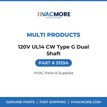 Multi Products 120V UL14 CW Type G Dual Shaft 5159A