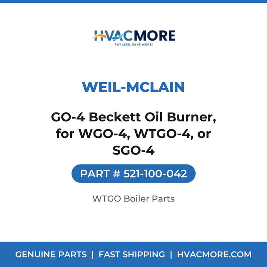 Weil-McLain GO-4 Beckett Oil Burner, for WGO-4, WTGO-4, or SGO-4 521-100-042