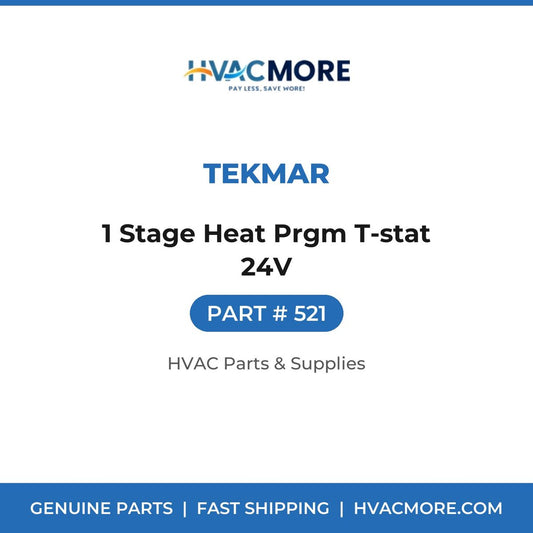 tekmar 1 Stage Heat Prgm T-stat 24V 521