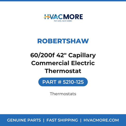Robertshaw 60/200f 42" Capillary Commercial Electric Thermostat 5210-125