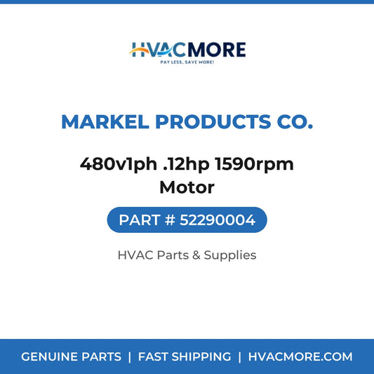 Markel Products Co. 480v1ph .12hp 1590rpm Motor 52290004