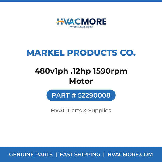 Markel Products Co. 480v1ph .12hp 1590rpm Motor 52290008