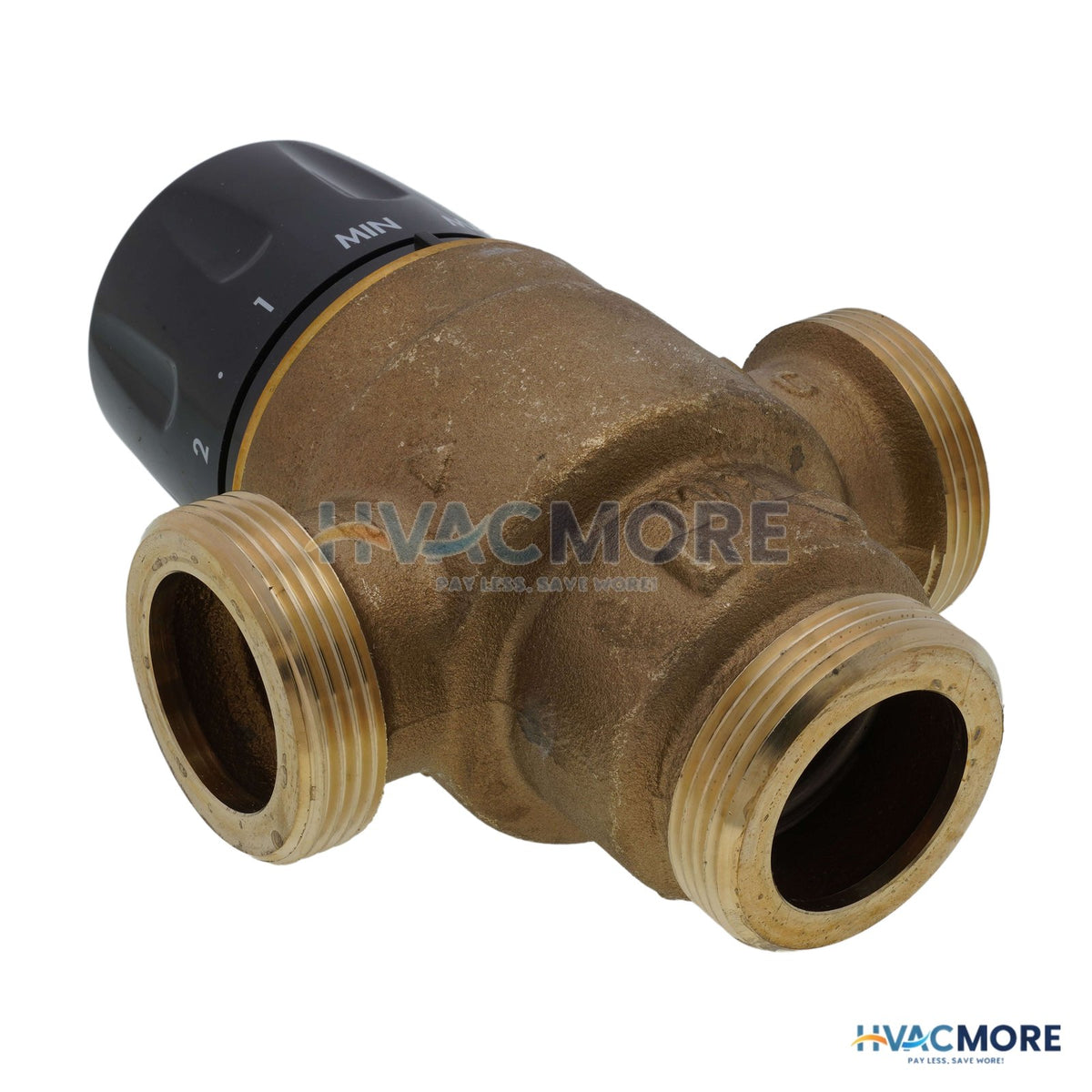 Caleffi 1-1/4" Sweat High Flow Thermostatic Mix. Valve, Temp Gauge, 7.6 CV (LF) 523177A