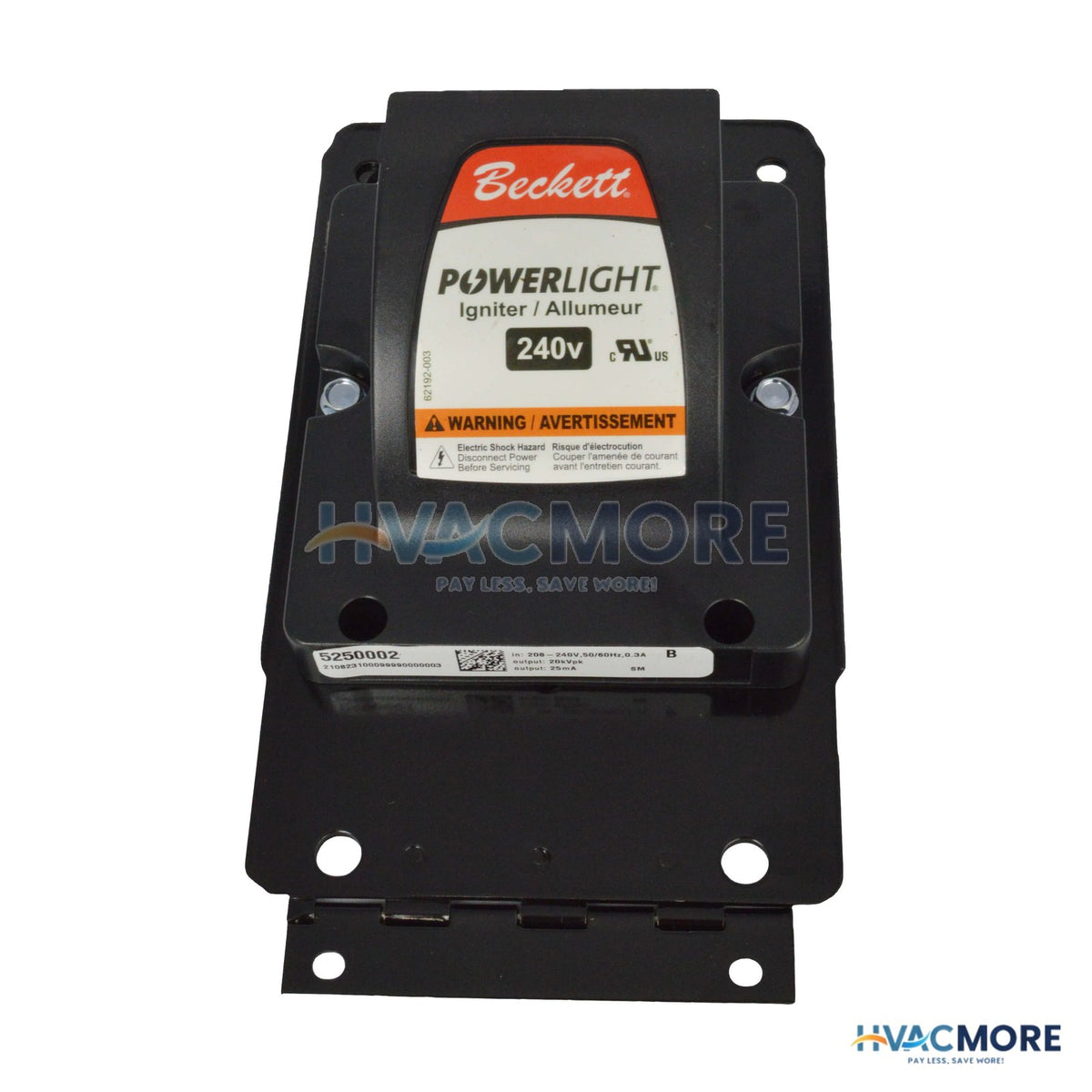 R.W. Beckett PowerLight 240V Unit Pack Igniter for SF, SM, CF500, CF800 Series 5250002U