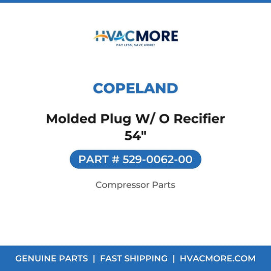 Copeland Molded Plug W/ O Recifier 54" 529-0062-00