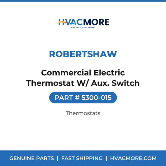 Robertshaw Commercial Electric Thermostat W/ Aux. Switch 5300-015
