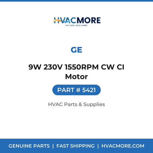 GE 9W 230V 1550RPM CW CI Motor 5421