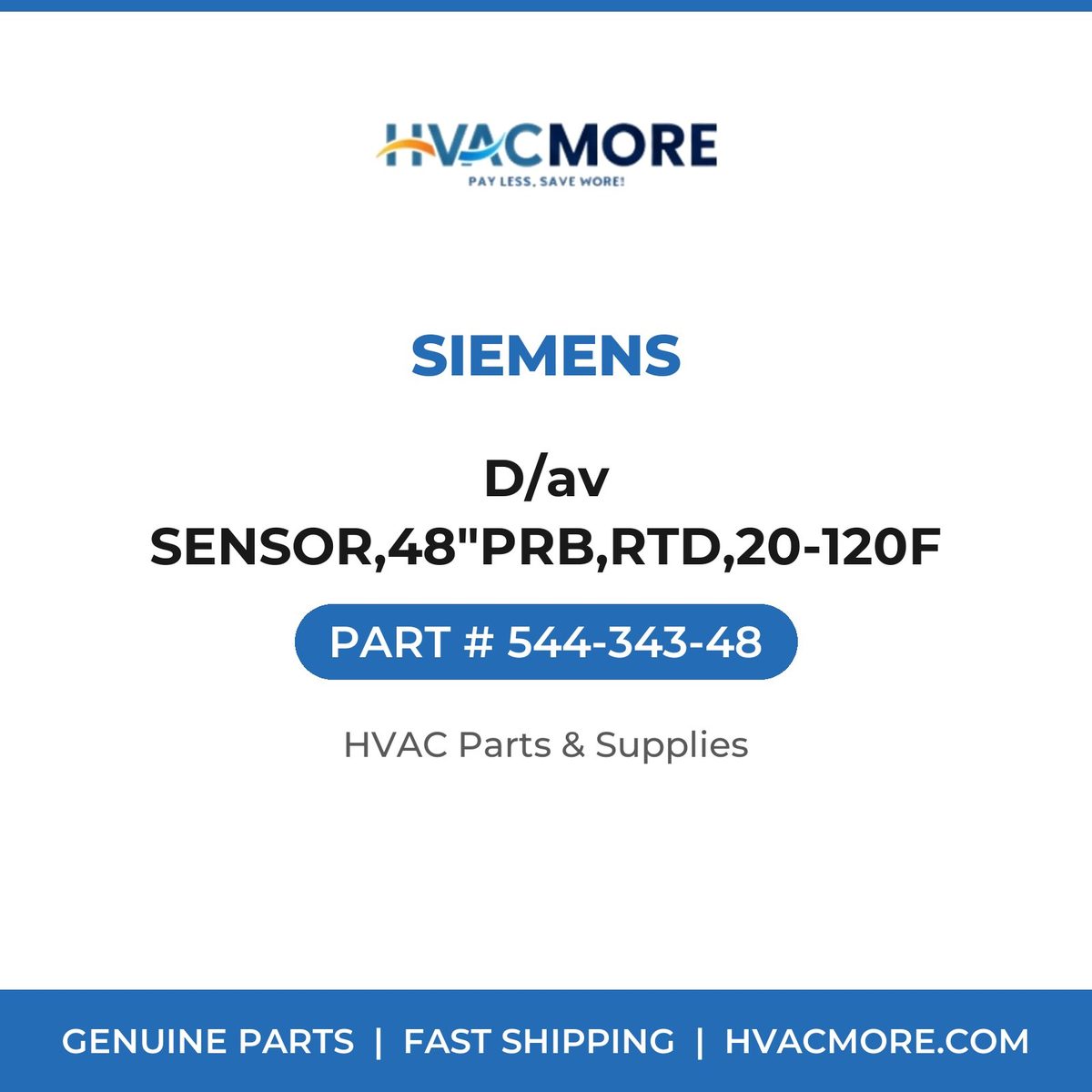 Siemens D/av SENSOR,48"PRB,RTD,20-120F 544-343-48