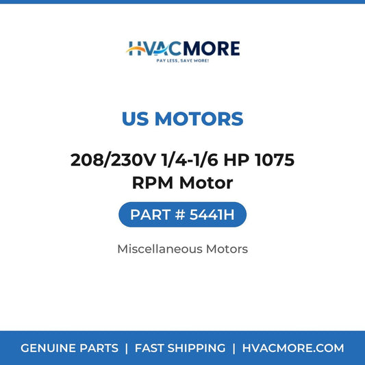 US Motors 208/230V 1/4-1/6 HP 1075 RPM Motor 5441H