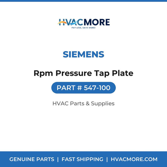 Siemens Rpm Pressure Tap Plate 547-100