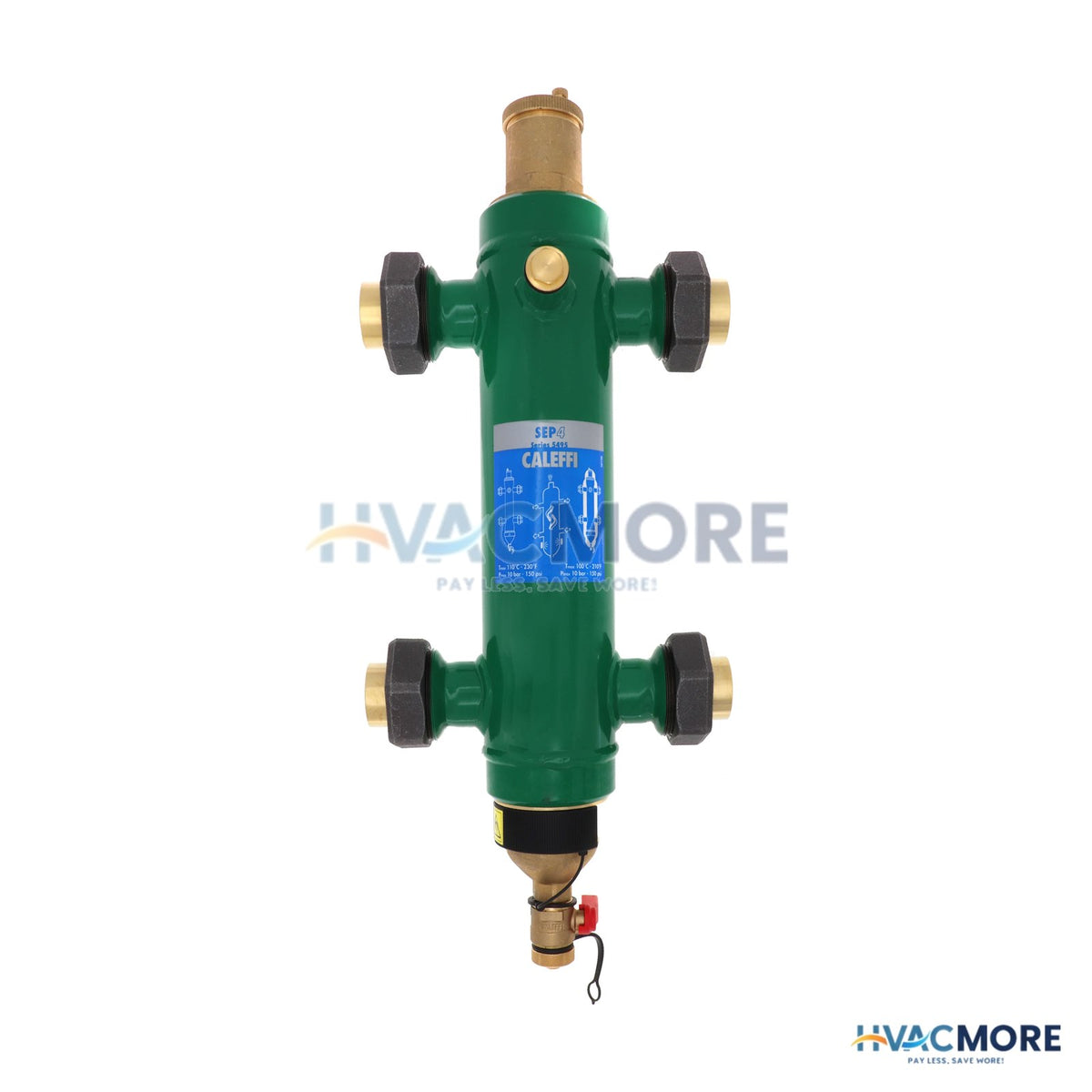 Caleffi SEP4 1.25" Swt Union 4-IN-1 Air, Dirt, Hydro, Magnet Hydraulic Separator 549597A
