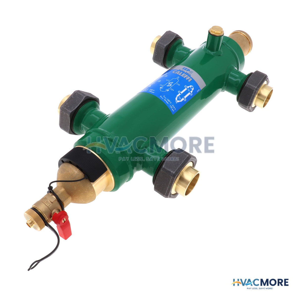 Caleffi SEP4 1.25" Swt Union 4-IN-1 Air, Dirt, Hydro, Magnet Hydraulic Separator 549597A