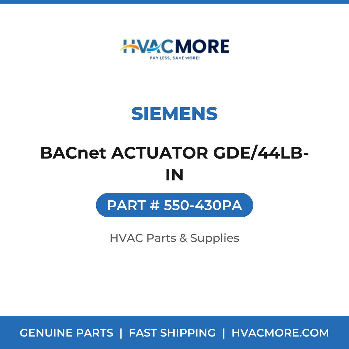 Siemens BACnet ACTUATOR GDE/44LB-IN 550-430PA