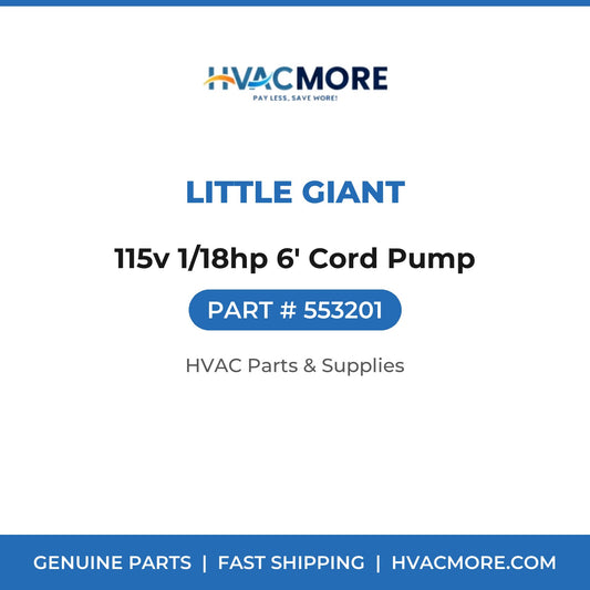 Little Giant 115v 1/18hp 6' Cord Pump 553201