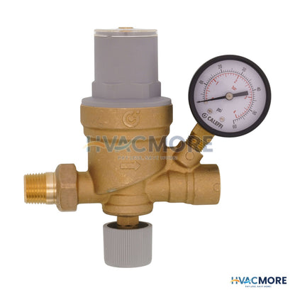 Caleffi 1/2" NPT AutoFill Boiler Feed Valve W/ Pressure Gauge 553642A