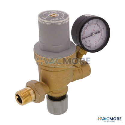 Caleffi 1/2" NPT AutoFill Boiler Feed Valve W/ Pressure Gauge 553642A