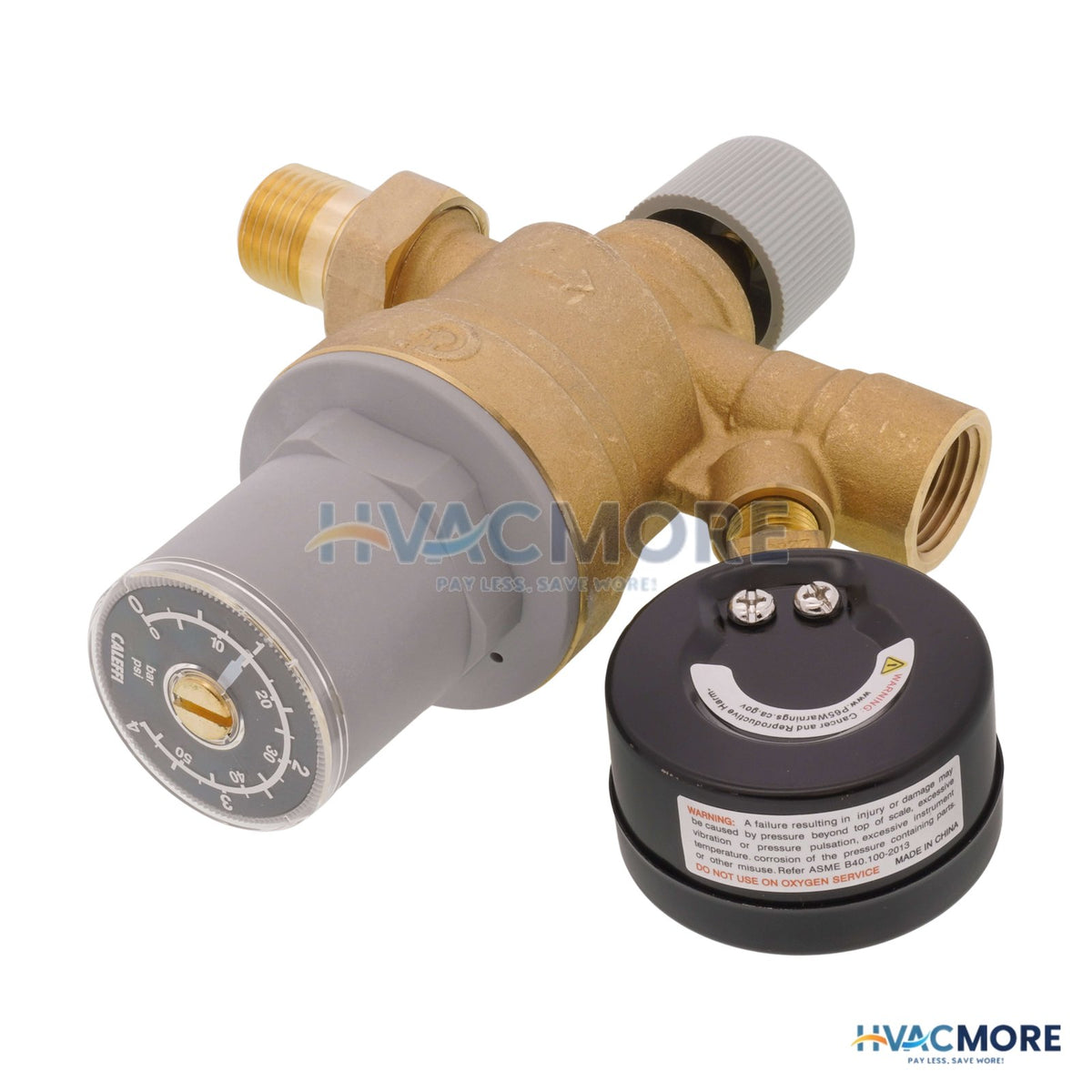 Caleffi 1/2" NPT AutoFill Boiler Feed Valve W/ Pressure Gauge 553642A