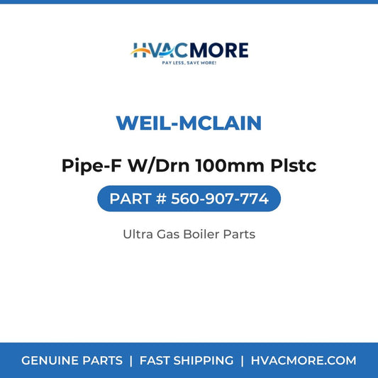 Weil-McLain Pipe-F W/Drn 100mm Plstc 560-907-774