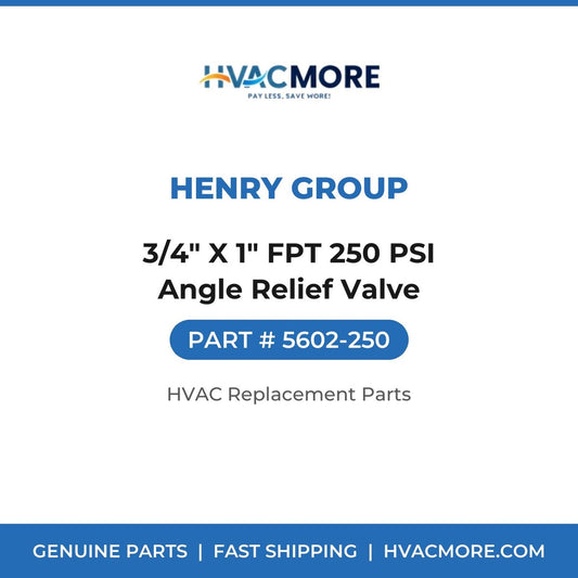Henry Group 3/4" X 1" FPT 250 PSI Angle Relief Valve 5602-250