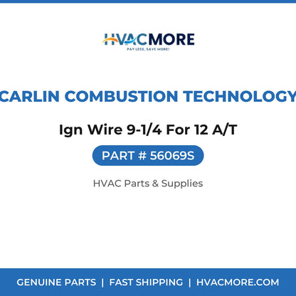 Carlin Combustion Technology Ign Wire 9-1/4 For 12 A/T 56069S