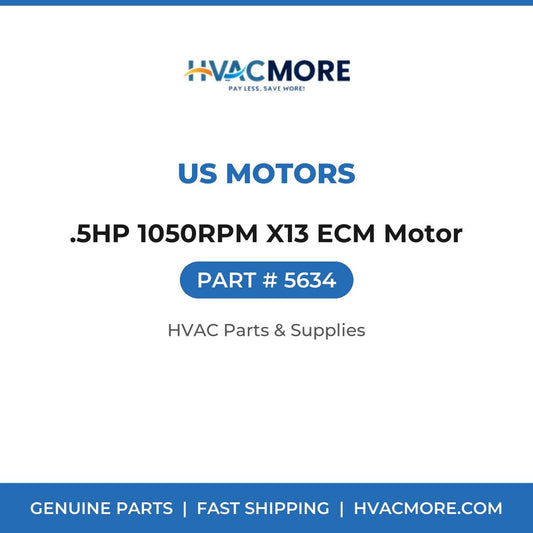 US Motors .5HP 1050RPM X13 ECM Motor 5634