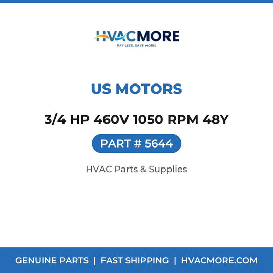 US Motors 3/4 HP 460V 1050 RPM 48Y 5644