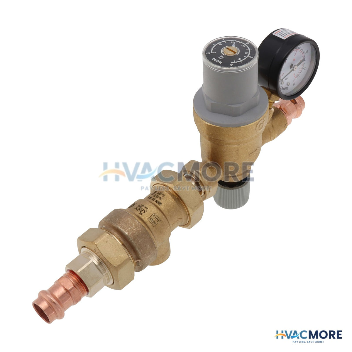 Caleffi 1/2" 573 Backflow Preventer and AutoFill Combination W/ Pressure Gauge (Press x Press) 573016A