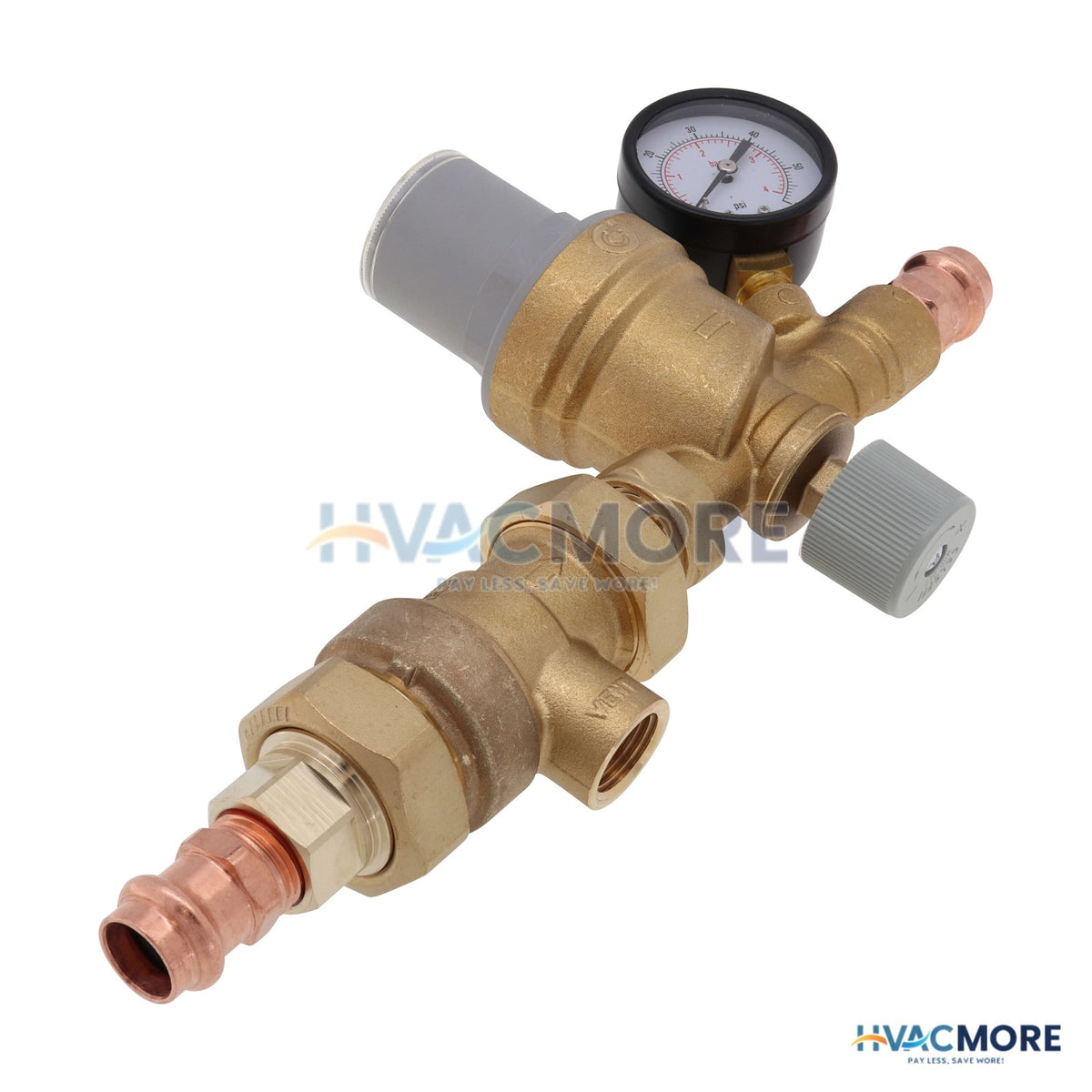 Caleffi 1/2" 573 Backflow Preventer and AutoFill Combination W/ Pressure Gauge (Press x Press) 573016A