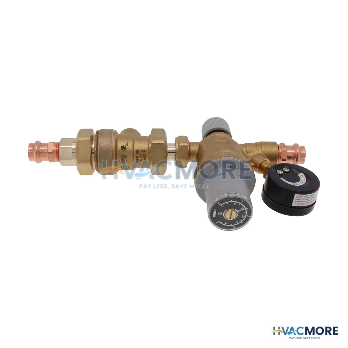 Caleffi 1/2" 573 Backflow Preventer and AutoFill Combination W/ Pressure Gauge (Press x Press) 573016A