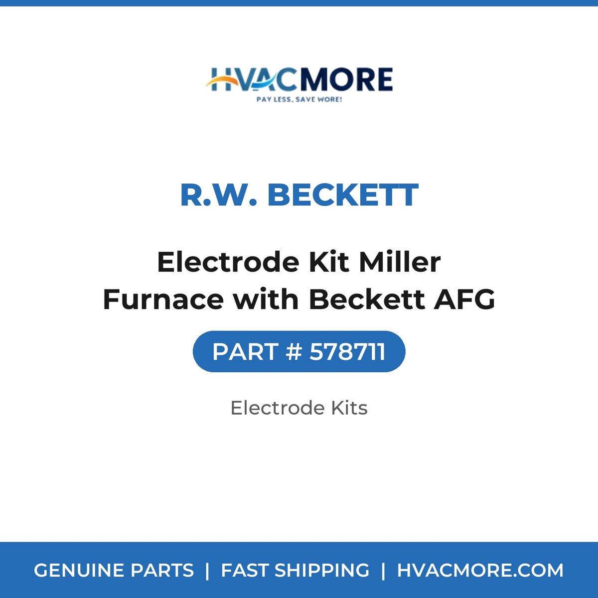 R.W. Beckett Electrode Kit Miller Furnace with Beckett AFG 578711
