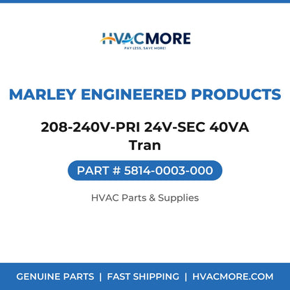 Marley Engineered Products 208-240V-PRI 24V-SEC 40VA Tran 5814-0003-000
