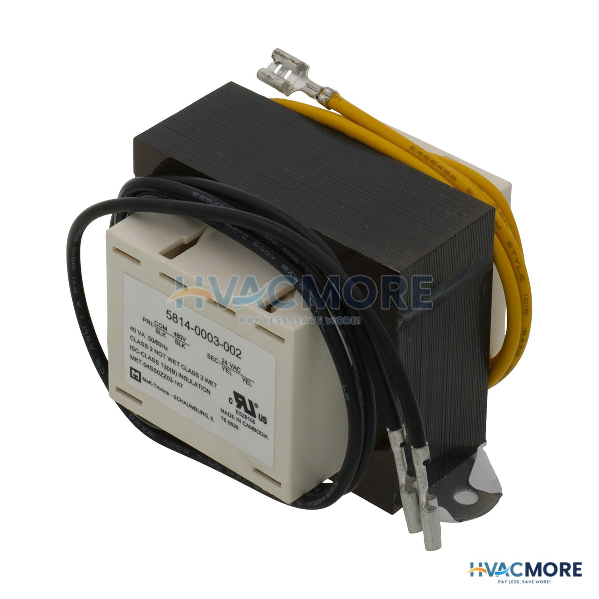 Qmark 40VA Transformer 480V Primary, 24V Secondary 5814-0003-002