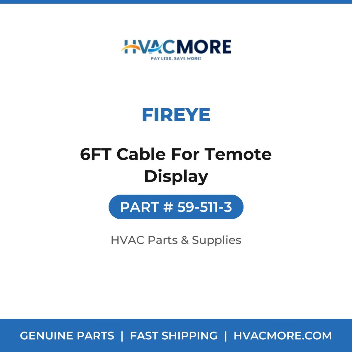 Fireye 6FT Cable For Temote Display 59-511-3