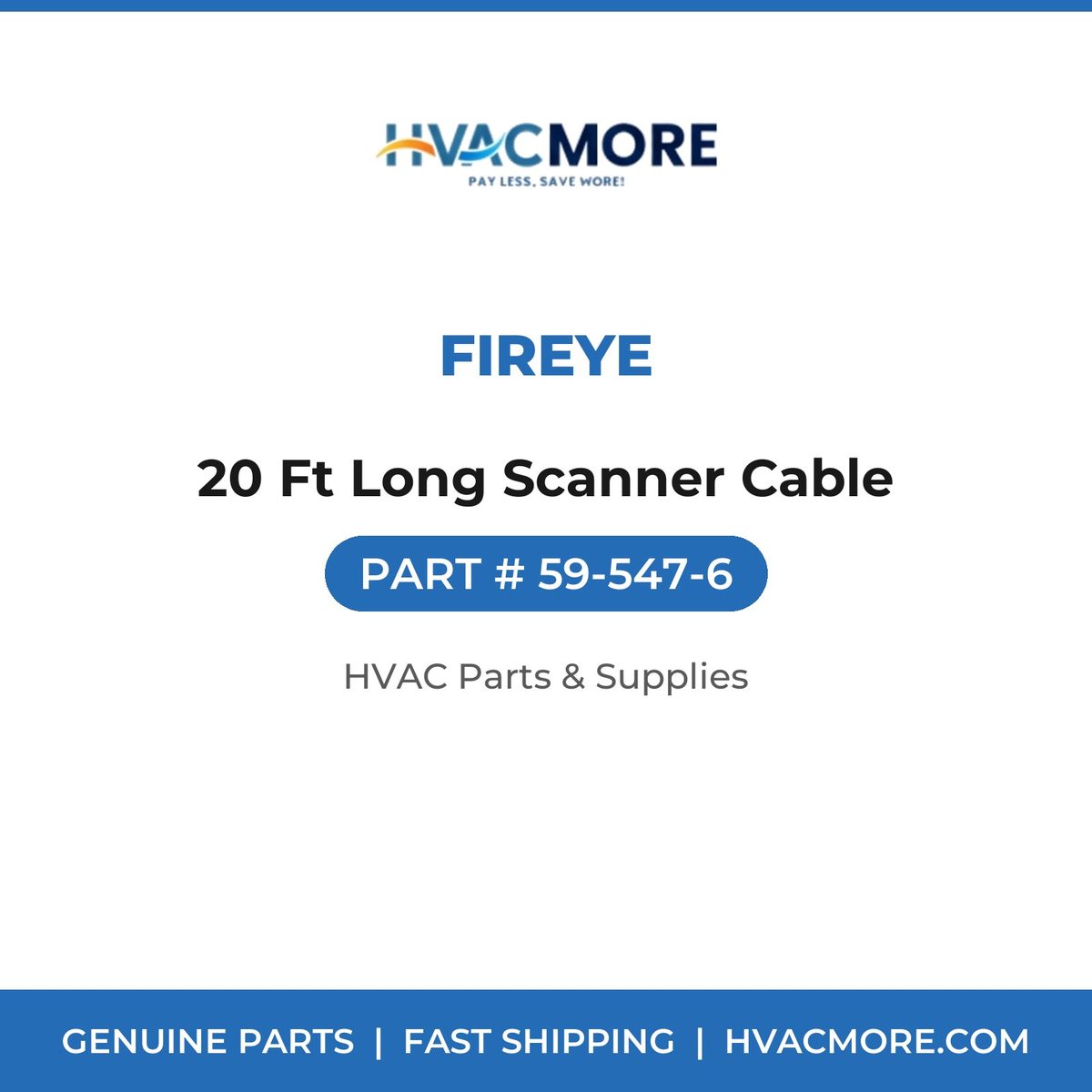 Fireye 20 Ft Long Scanner Cable 59-547-6