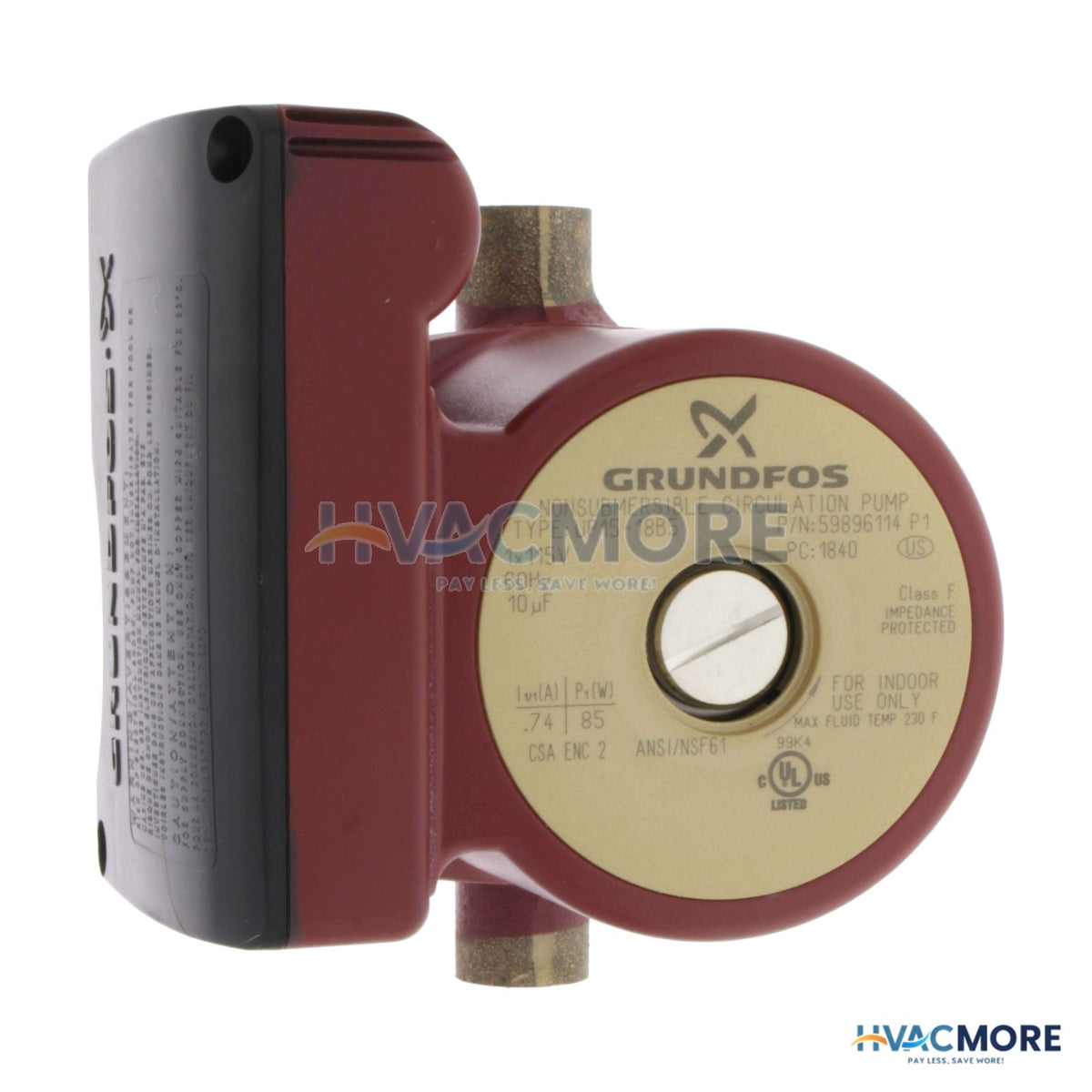Grundfos UP15-18B5 Bronze Circulator Pump (1/25 HP, 115V) 59896114