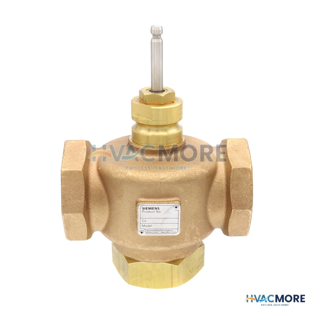 Siemens 2" 3-WAY Brass Mixing Valve Body, Female x Female (40 Cv) 599-03206